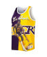 Фото #3 товара Men's Magic Johnson Purple and Gold Los Angeles Lakers Sublimated Player Tank Top