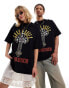 ASOS DESIGN unisex oversized raglan t-shirt with Guns N' Roses band print in black