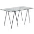 Фото #1 товара Glass Computer Desk With Silver Metal Frame
