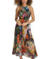 Фото #1 товара Women's Printed Pleated Cutout Maxi Dress