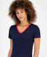 Фото #4 товара Women's Rib-Knit Midi T-Shirt Dress