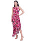 ფოტო #3 პროდუქტის Women's Floral Print Ruffled High-Low A-Line Dress