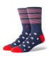 Men's Navy MLB Bars USA Crew Socks