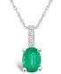 Фото #1 товара Macy's emerald (1-1/5 Ct. t.w.) and Diamond Accent Pendant Necklace