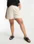 Фото #8 товара ASOS DESIGN Curve dad short with linen in stone