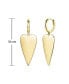 14k Gold Plated Elongated Heart Charm Dangle Mini Hoop Earrings