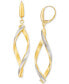 Фото #1 товара Satin Twist Drop Earrings in 14K Two-Tone Gold