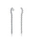 ფოტო #1 პროდუქტის Sterling Silver Cubic Zirconia Waterfall Linear Dangle Earrings