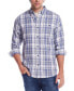 ფოტო #5 პროდუქტის Men's Long Sleeve Button-Down Burnout Plaid Flannel Shirt