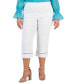 ფოტო #1 პროდუქტის Plus Size Lace-Inset Pull-On Capris, Created for Macy's