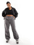 Only Curve mid rise parachute trousers in grey