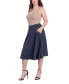 ფოტო #3 პროდუქტის Women's Elastic Waistband Pocket Midi Skirt