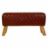 Bench Alexandra House Living Leather Mango wood 46 x 35 x 89 cm