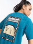 The North Face Faces Kilimanjaro back print boyfriend fit t-shirt in teal