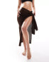 Фото #5 товара In The Style exclusive crochet sarong in chocolate