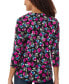 Women's Printed Moss-Crepe 3/4-Sleeve Top