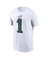 Фото #3 товара Men's Jalen Hurts White Philadelphia Eagles Player Name and Number T-shirt