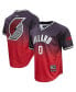 Фото #1 товара Men's Damian Lillard Black, Red Portland Trail Blazers Ombre Name and Number T-shirt