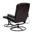 Фото #2 товара Massaging Brown Leather Recliner And Ottoman With Metal Bases
