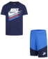 ფოტო #1 პროდუქტის Little Boys Color Block T-shirt and Shorts, 2 Piece Set