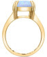 Фото #4 товара Lab-Grown Opal Emerald-Cut Statement Ring in 14k Gold-Plated Sterling Silver