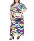Фото #4 товара Plus Size Elbow Sleeve Casual A Line Maxi Dress