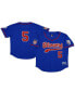 Фото #2 товара Men's #5 Royal Indianapolis Clowns Mesh Button-Down Replica Jersey