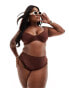 Фото #1 товара ASOS DESIGN Curve Maya high leg high waist bikini bottom in chocolate brown