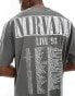 Фото #4 товара ASOS DESIGN – Band-T-Shirt in Grau mit Oversize- und Unisex-Schnitt sowie lizenziertem „Nirvana“-Tour-Print