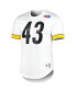 Men's Troy Polamalu White Pittsburgh Steelers Retired Player Name and Number Mesh Top