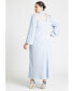 ფოტო #2 პროდუქტის Plus Size Sheer Neckline Long Sleeve Dress