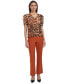 ფოტო #4 პროდუქტის Women's Animal-Print Short-Sleeve Top