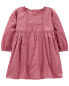 Фото #3 товара Baby Swiss-Dot Crochet Trim Dress 9M