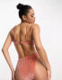 Фото #2 товара South Beach mix & match high leg bikini bottom in rust metallic