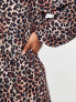 ASOS DESIGN Curve maxi shirt dress with pin tucks in animal print