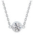 ფოტო #3 პროდუქტის Diamond Bezel Pendant Necklace (1/3 ct. t.w.) in 14k White Gold, 16" + 2" extender