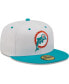 Фото #3 товара Men's White, Aqua Miami Dolphins Flipside 2Tone 59FIFTY Fitted Hat