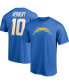 Men's Justin Herbert Powder Blue Los Angeles Chargers Player Icon Name and Number T-shirt