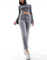Фото #2 товара JDY high waisted straight cropped jeans in light grey