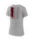 ფოტო #2 პროდუქტის Women's Heather Gray San Francisco 49ers Super Bowl LVIII Roster V-Neck T-shirt