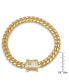 ფოტო #3 პროდუქტის Miami Cuban Chain with Simulated Diamond Box Clasp Bracelet