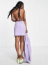Фото #3 товара Daisy Street mini ruched side tailored skirt in lilac co-ord