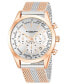 Men's Quartz Chronograph Date Rose Gold-Tone and Silver-Tone Stainless Steel Mesh Bracelet Watch 44mm