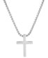 ფოტო #1 პროდუქტის Men's Polished Cross Pendant Necklace, 24"
