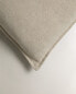 Linen cushion cover with topstitching