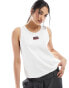 Armani EA7 centre logo mesh shoulder racer vest in white