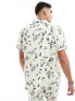 ASOS DESIGN co-ord relaxed revere seersucker floral shirt in white