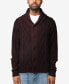 Фото #1 товара Men's Shawl Collar Cable Knit Cardigan