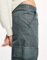 ASOS DESIGN Tall washed cargo trouser with cuff hem in petrol blue