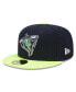 Фото #1 товара Men's Navy, Neon Green Columbia Fireflies Marvel x Minor League 59FIFTY Fitted Hat